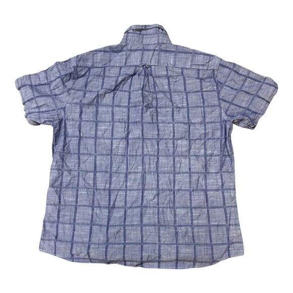 Izod Saltwater Relaxed Classics XXL Mens Plaid Short-Sleeve Button-Up Shirt Blue - Picture 2 of 4